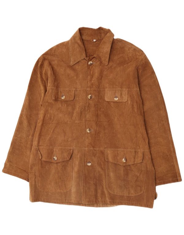 Montereggi Herre ruskindsjakke EU 54 2XL Beige Læder