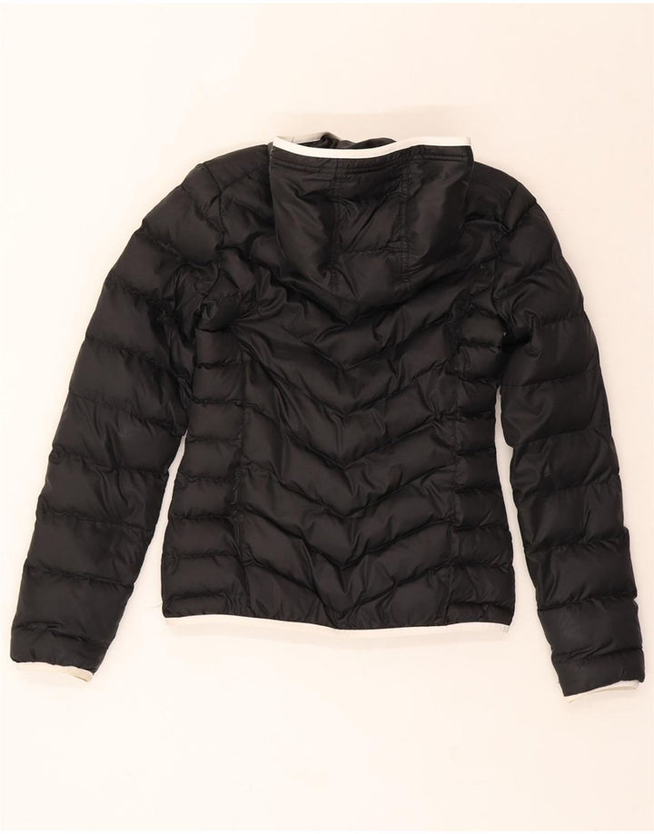 ADIDAS Womens Hooded Padded Jacket UK 8 Small  Black Polyester Vintage Adidas and Second-Hand Adidas from Messina Hembry 