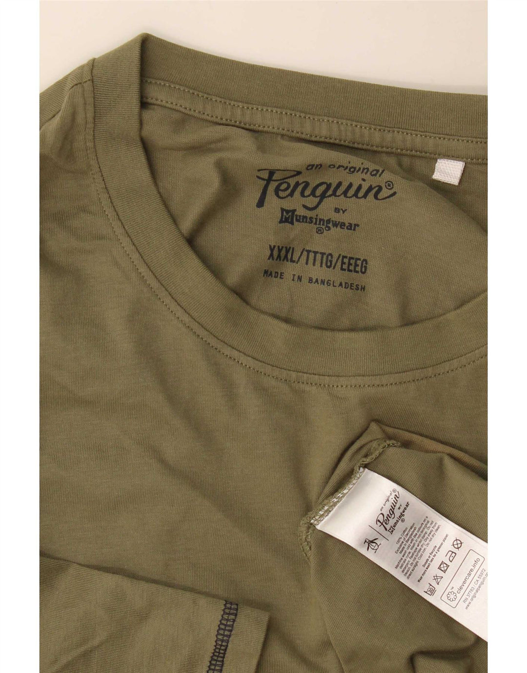 Penguin Herre T-Shirt Top 3XL Grøn Bomuld