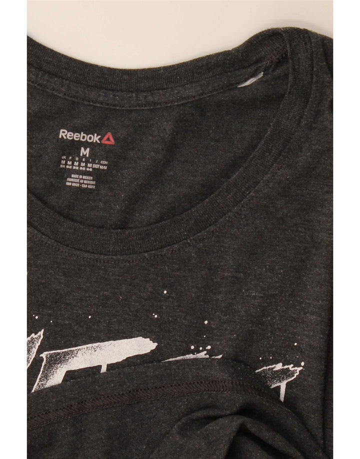 Reebok Grafisk T-shirt top til kvinder UK 12/14 Medium Grey