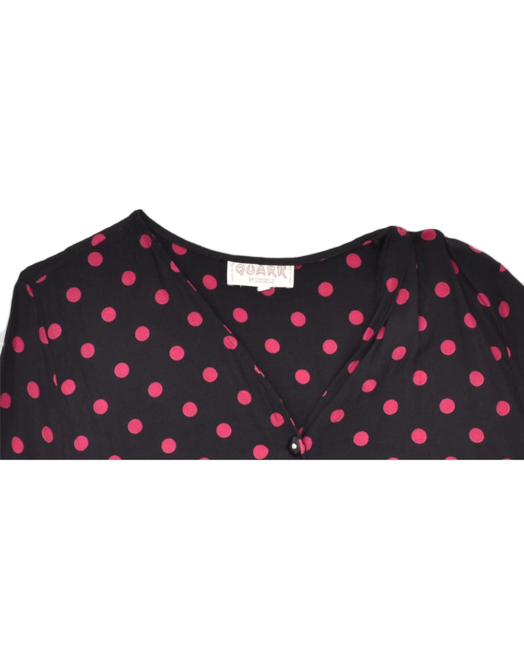 VINTAGE Womens Short Sleeve Shirt Blouse UK 18 XL Navy Blue Polka Dot | Vintage | Thrift | Second-Hand | Used Clothing | Messina Hembry 