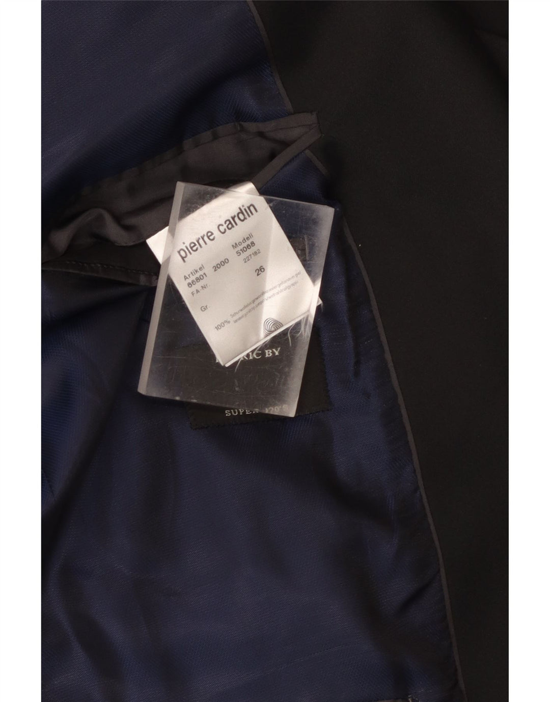 Pierre Cardin Herre 1-knap blazerjakke UK 40 Large Black Virgin Wool