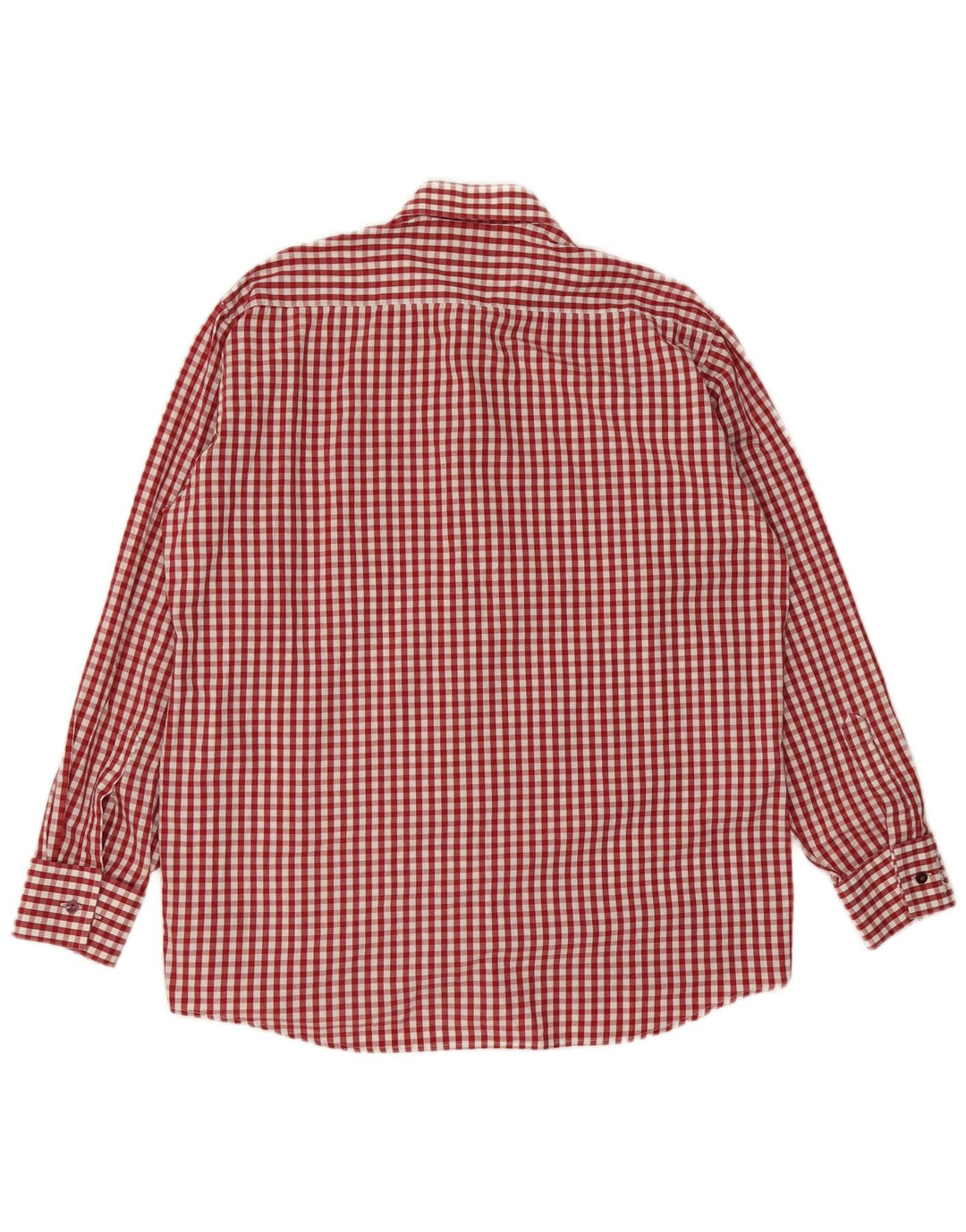 Pierre Cardin Mens Shirt Size 41 16 Large Red Gingham Cotton