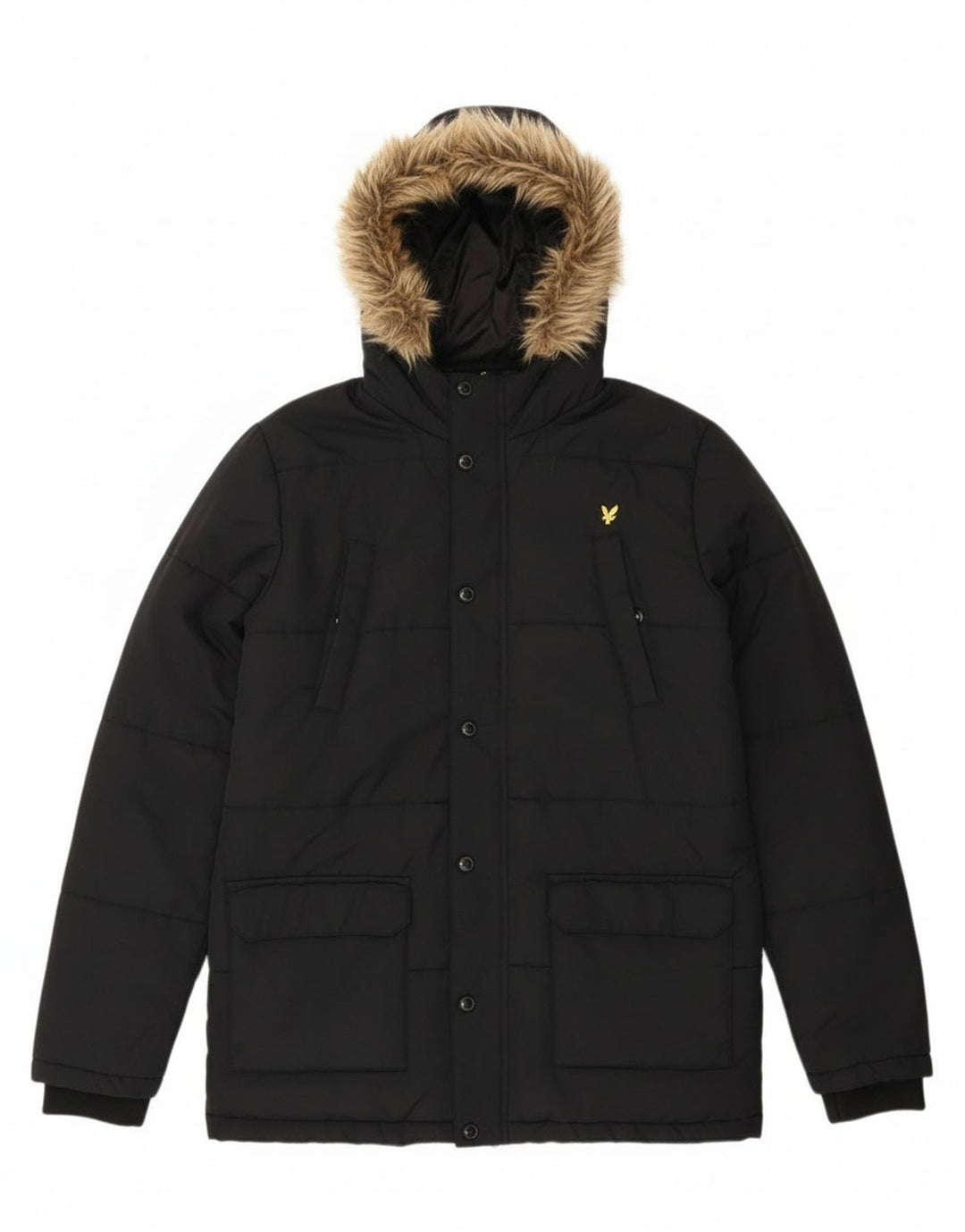 Lyle & Scott drenge hættepolstret jakke 14-15 år sort polyamid