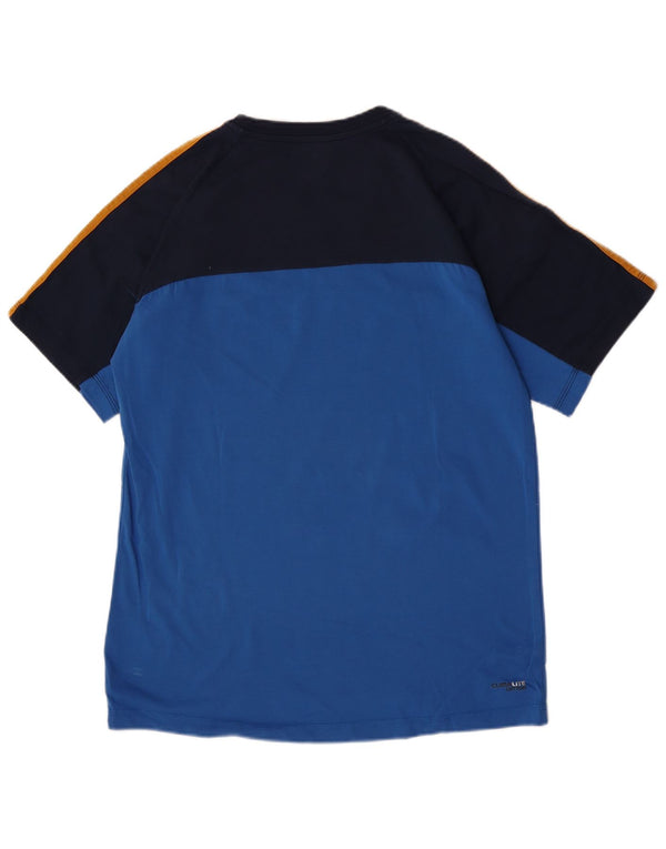 Adidas Kortærmet Regular T-Shirt Top Medium Blue Colourblock Bomuld