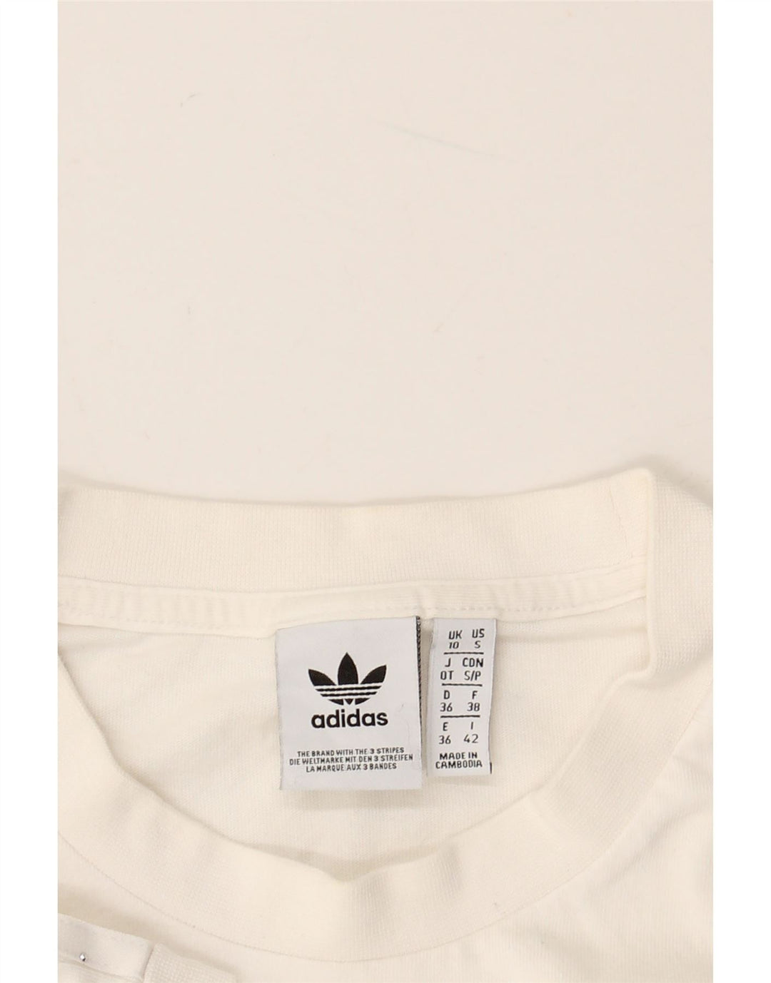 ADIDAS Dame T-Shirt Top UK 10 Small White
