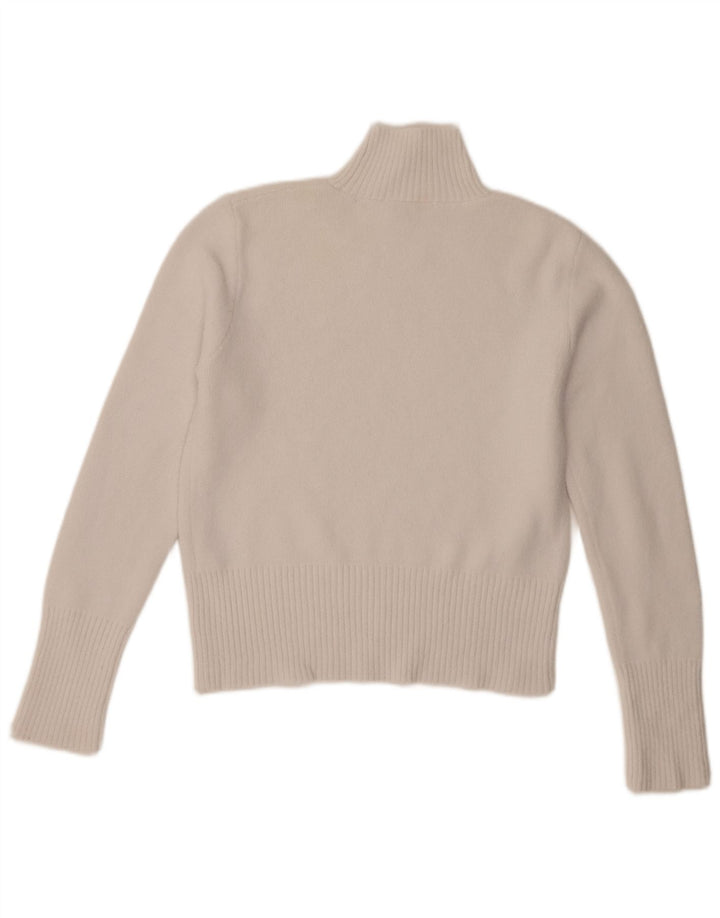Zara Dame Turtle Neck Jumper Sweater UK 12 Medium White Nylon