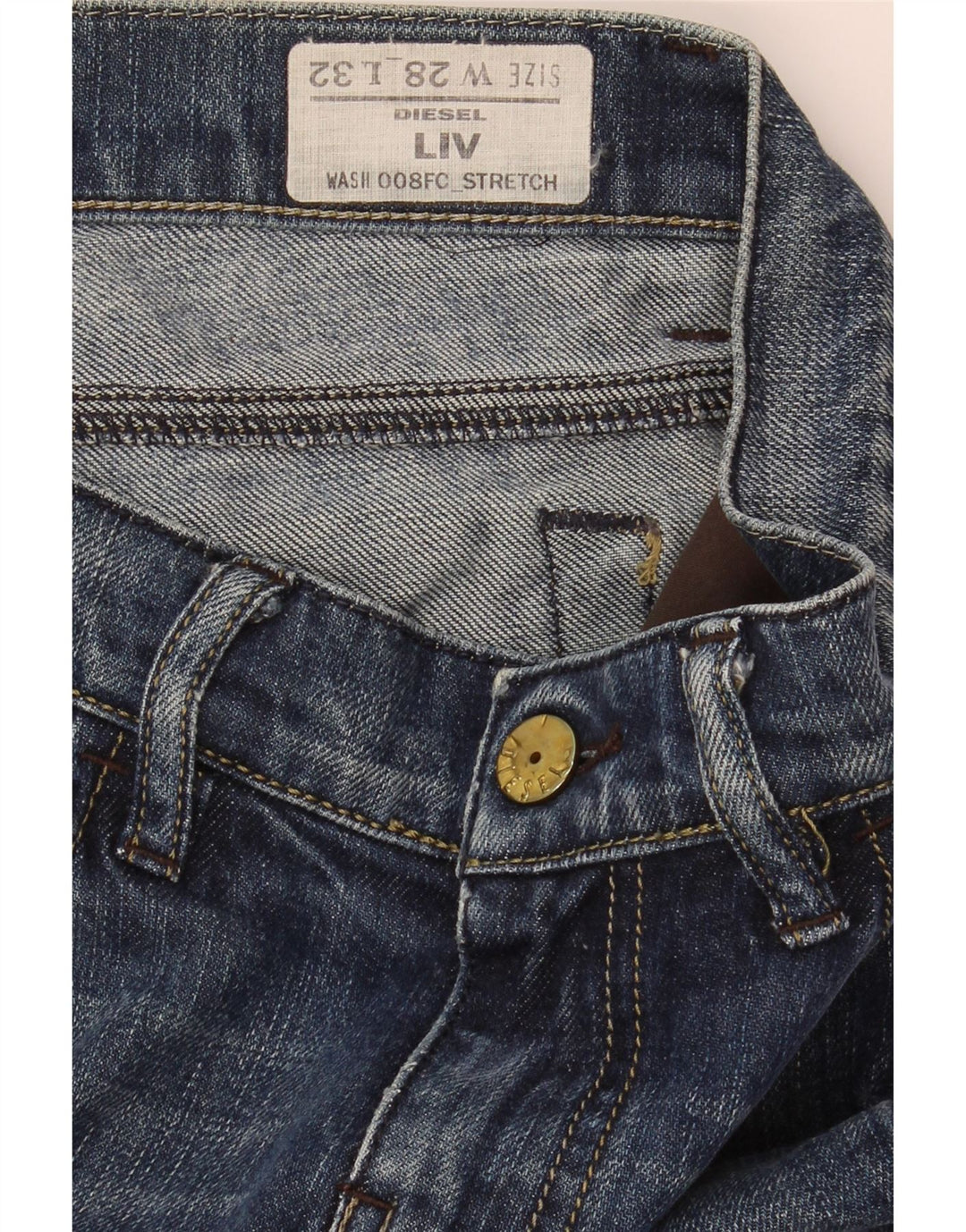DIESEL Womens Liv Slim Straight Jeans W28 L33 Blue Vintage Diesel and Second-Hand Diesel from Messina Hembry 