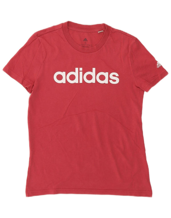 Adidas Grafisk T-Shirt Top UK 8/10 Small Pink Bomuld