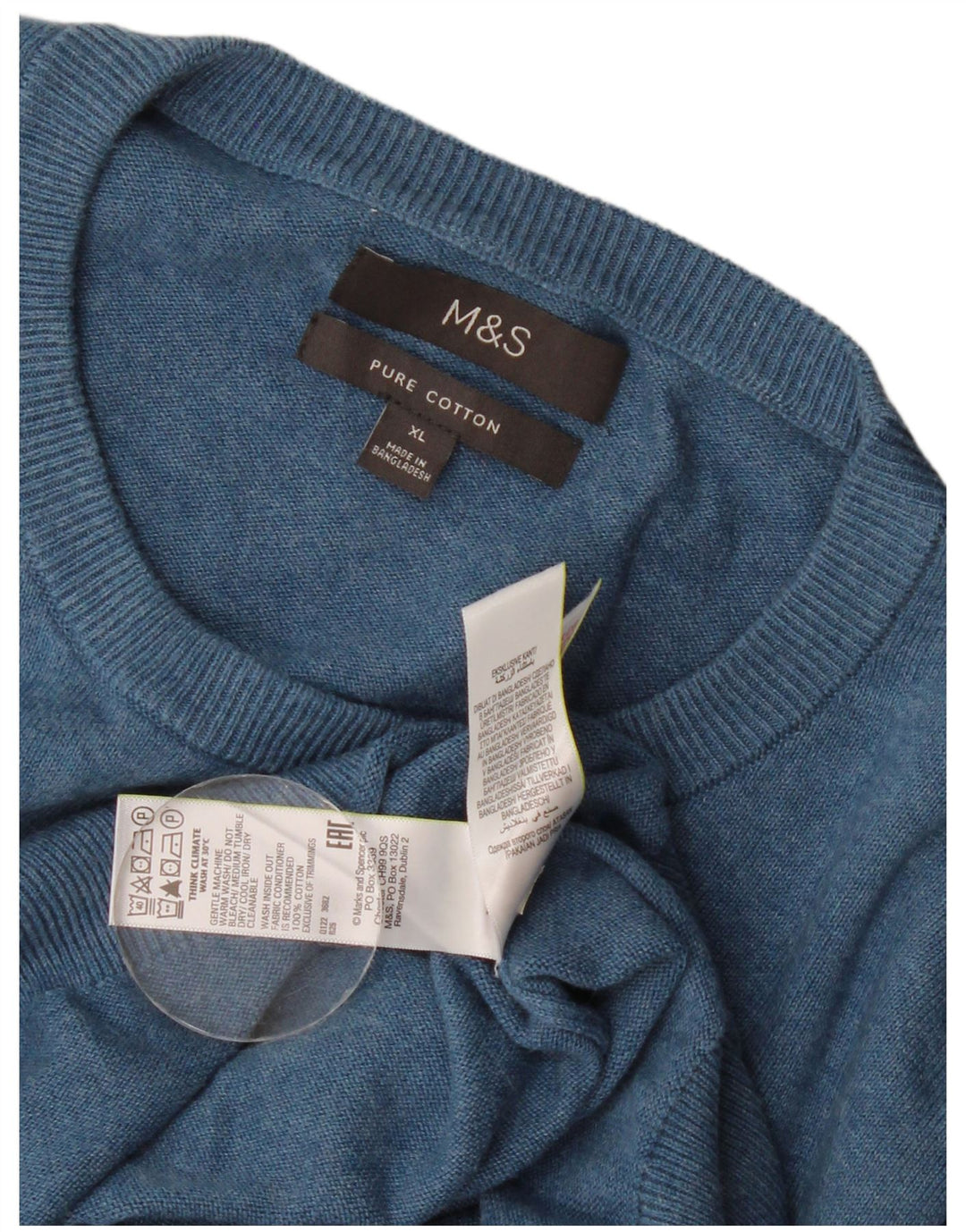 Marks & Spencer Herre sweater med rund hals XL blå bomuld
