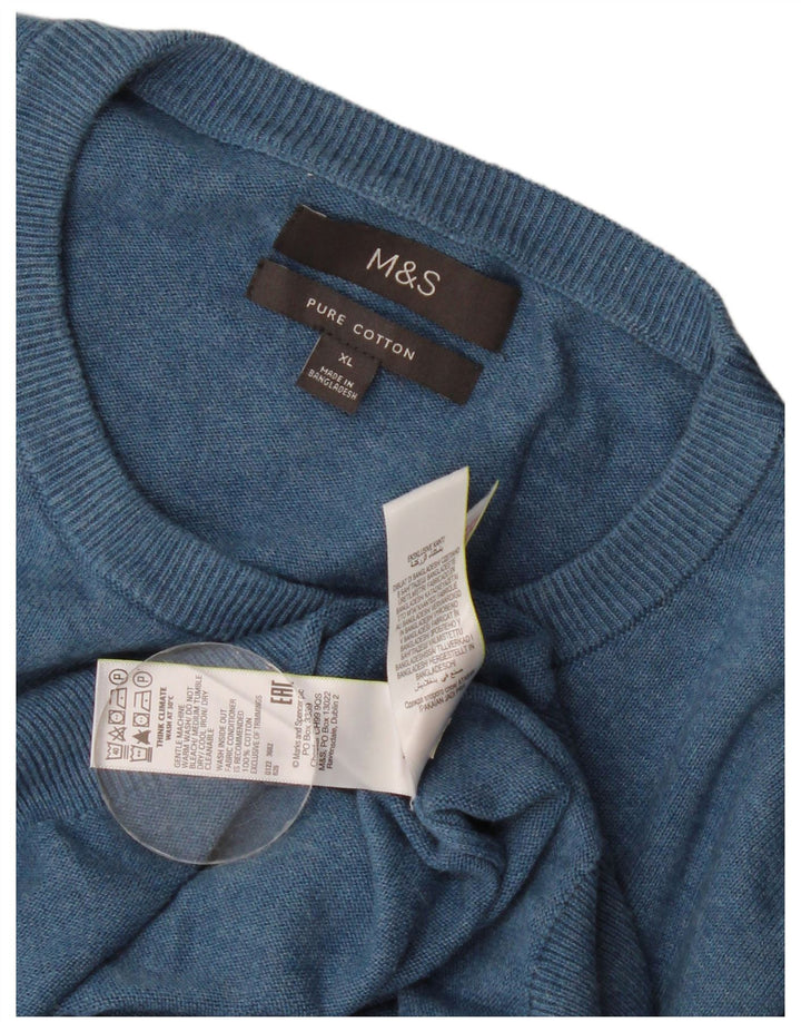 Marks & Spencer Herre sweater med rund hals XL blå bomuld