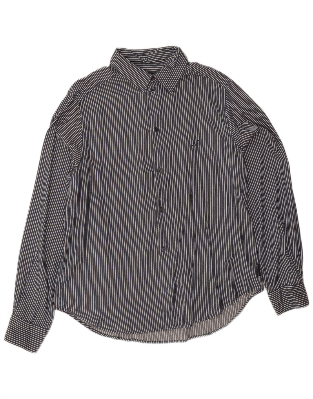 Armani Jeans herreskjorte 3XL marineblå nålestribet bomuld