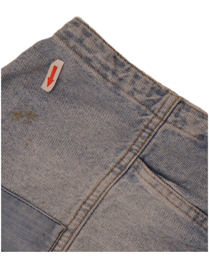 Vintage Herre Grafisk Denim Gilet UK 40 Large Blue Patchwork Bomuld