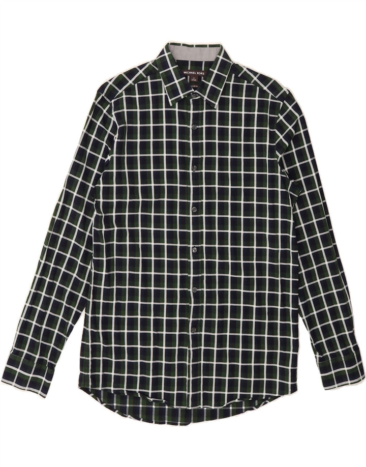 MICHAEL KORS Mens Classic Fit Shirt Small Green Check Cotton Vintage Michael Kors and Second-Hand Michael Kors from Messina Hembry 
