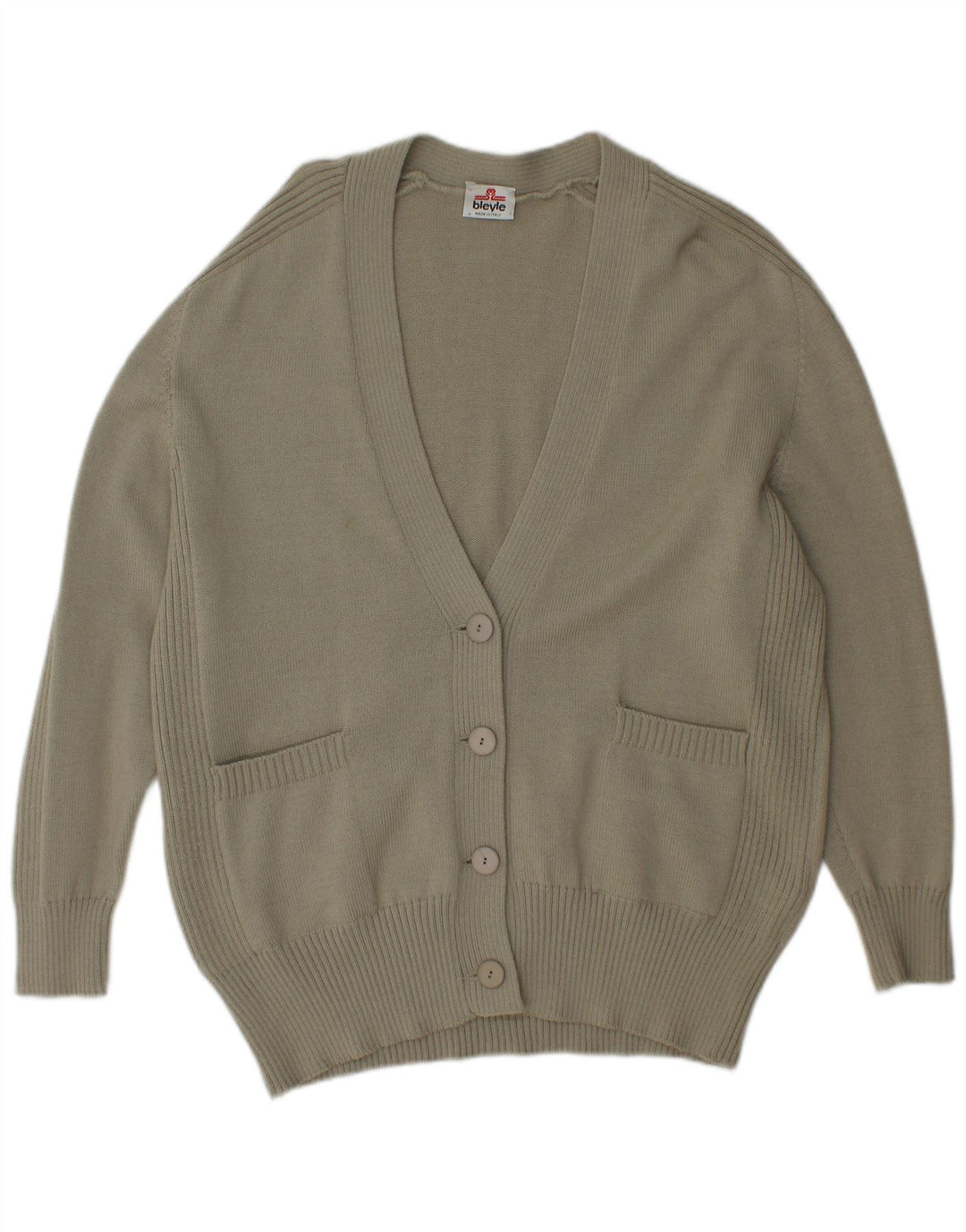 BLEYLE Dame Cardigan Sweater UK 20 2XL Grøn Virgin Wool