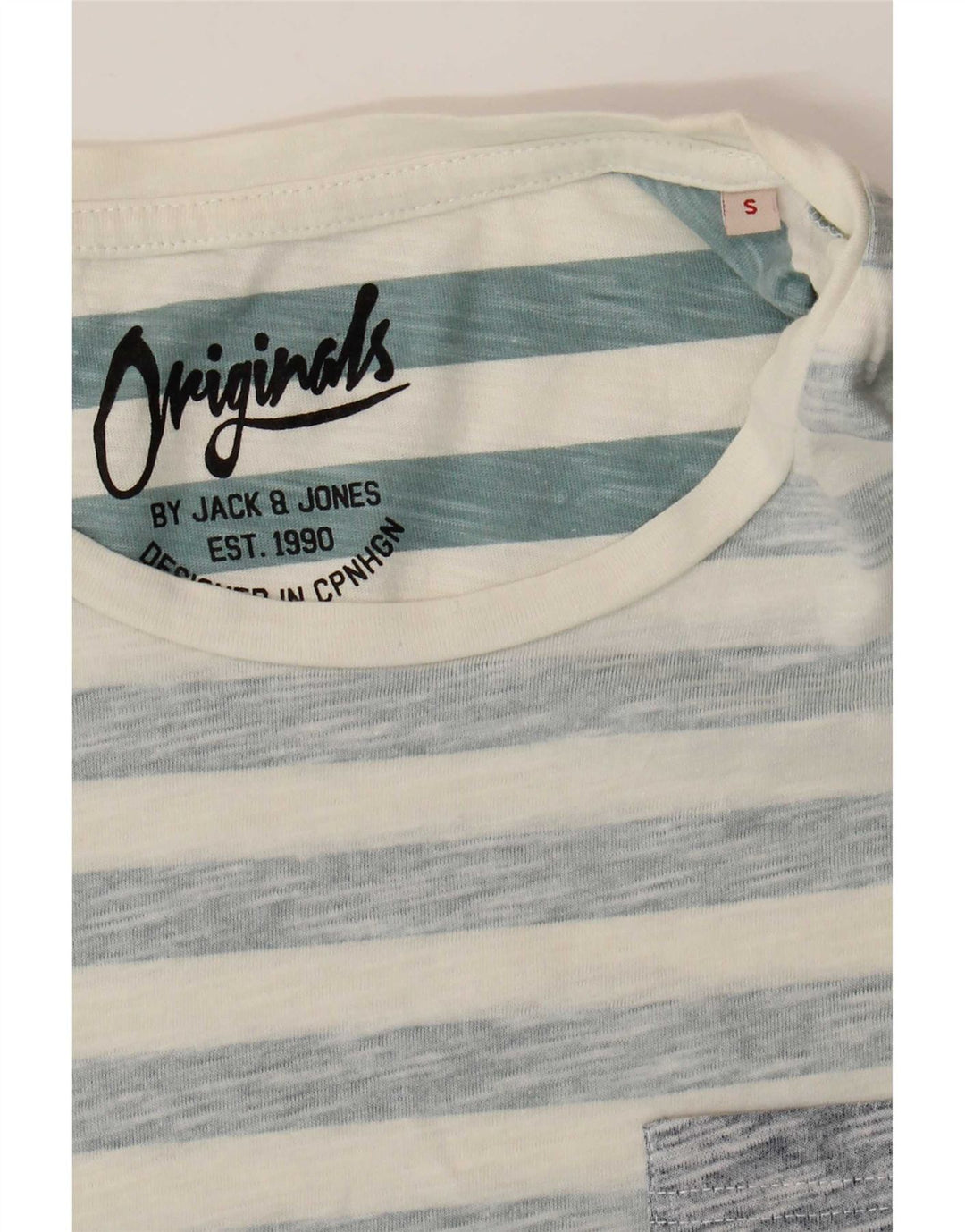 Jack & Jones herre T-shirt top lille blå stribet