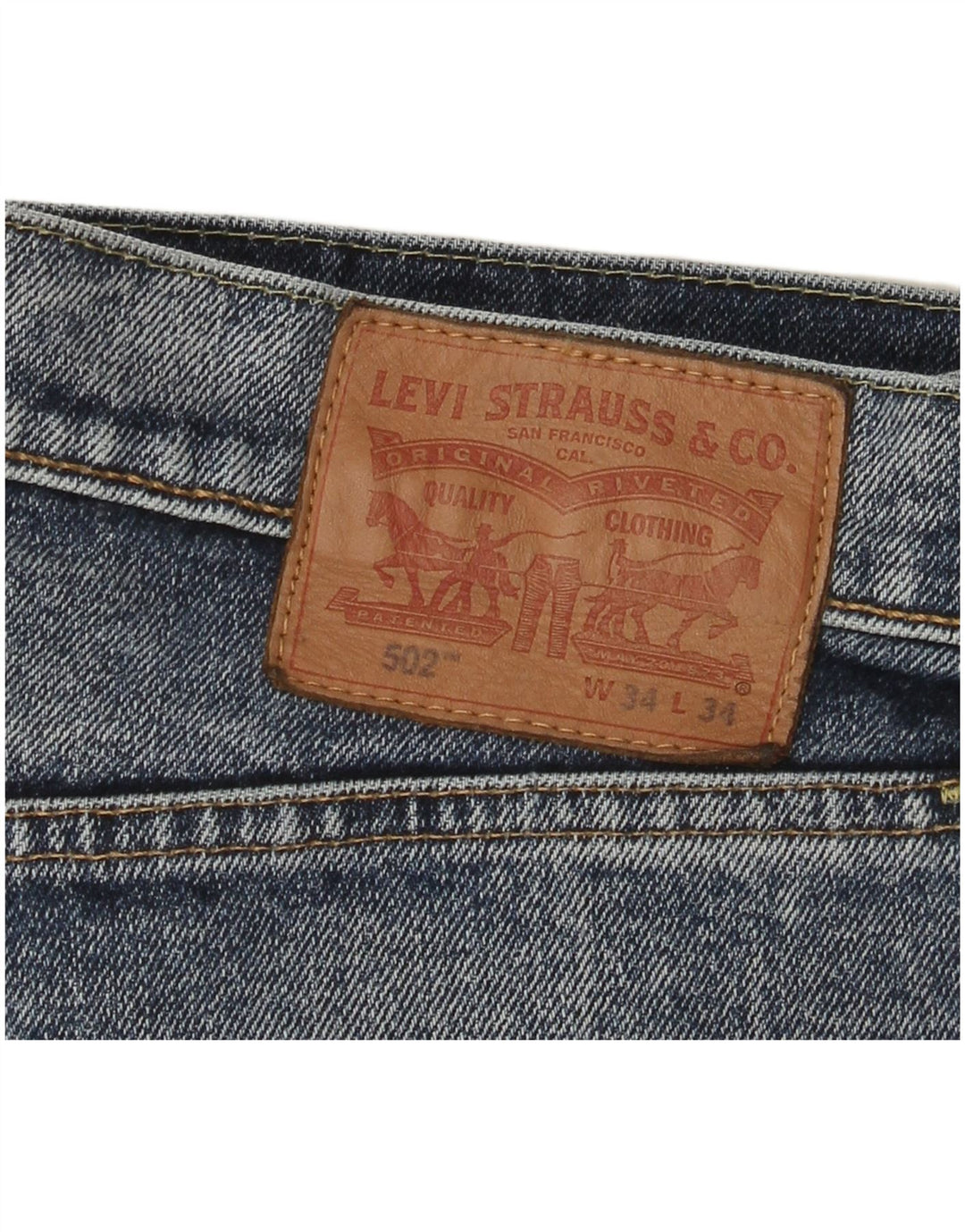 Levi's Herre 502 denimshorts W34 Large Blue Cotton