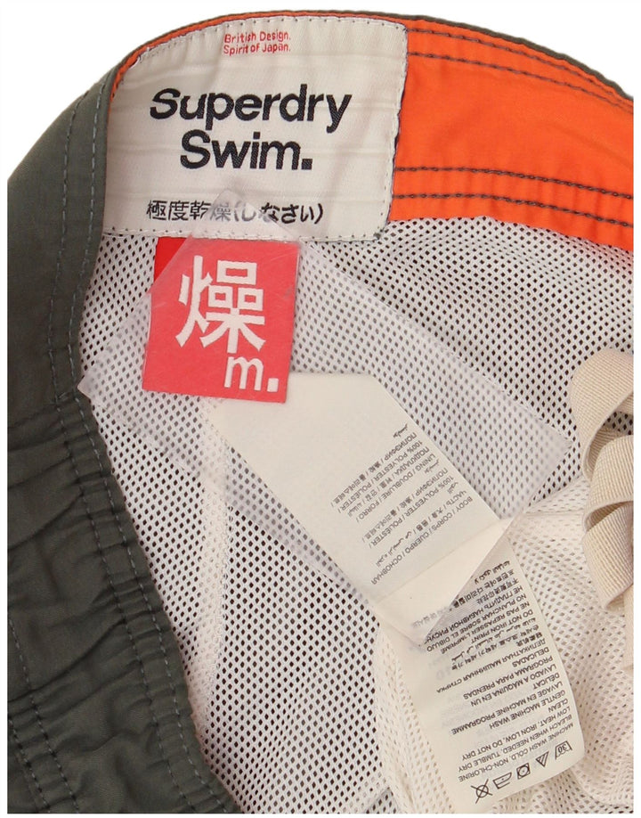 Superdry grafiske badeshorts til mænd, medium Khaki Polyester
