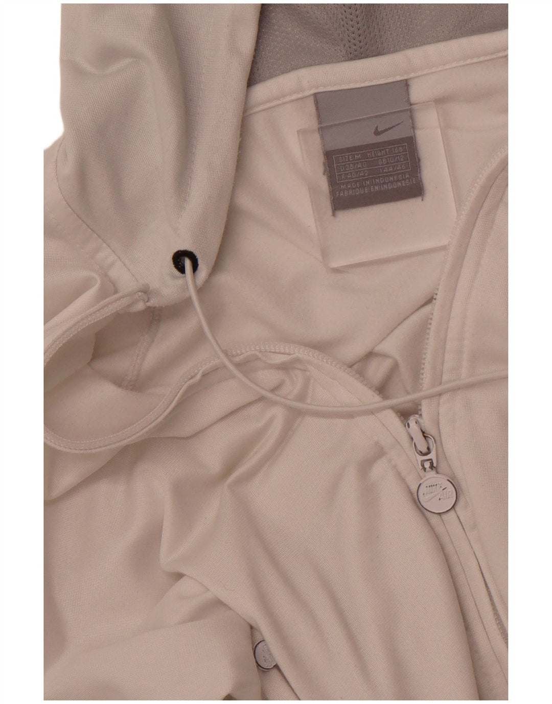 NIKE hættetrøje med lynlås til kvinder UK 10/12 Medium White