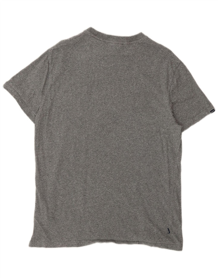 Superdry T-shirt top til mænd, stor grå flækket bomuld