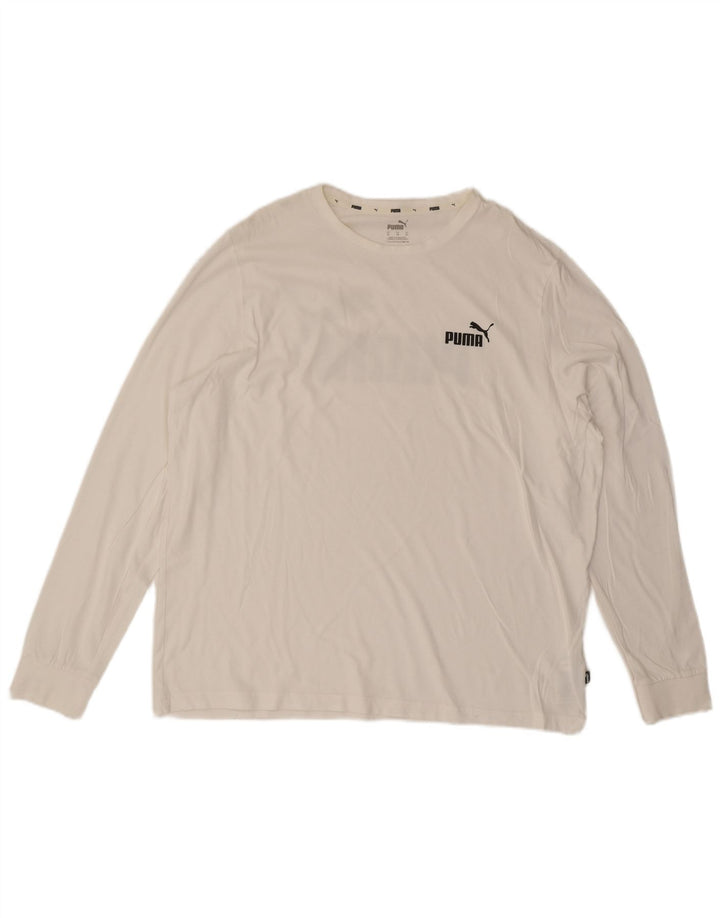 PUMA Mens Graphic Top Long Sleeve XL White Cotton