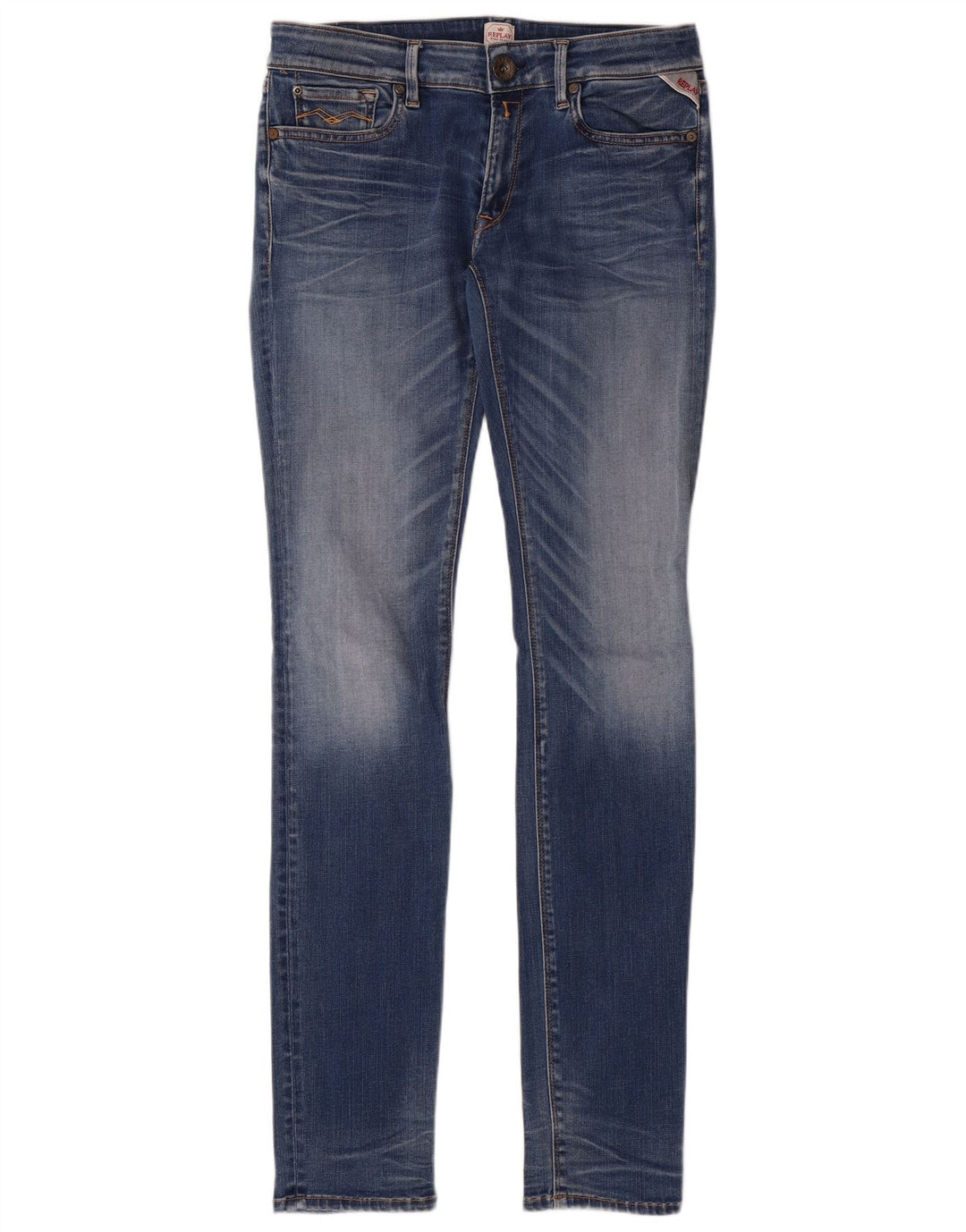 REPLAY Dame Luz Skinny Jeans W30 L34 Blå Bomuld