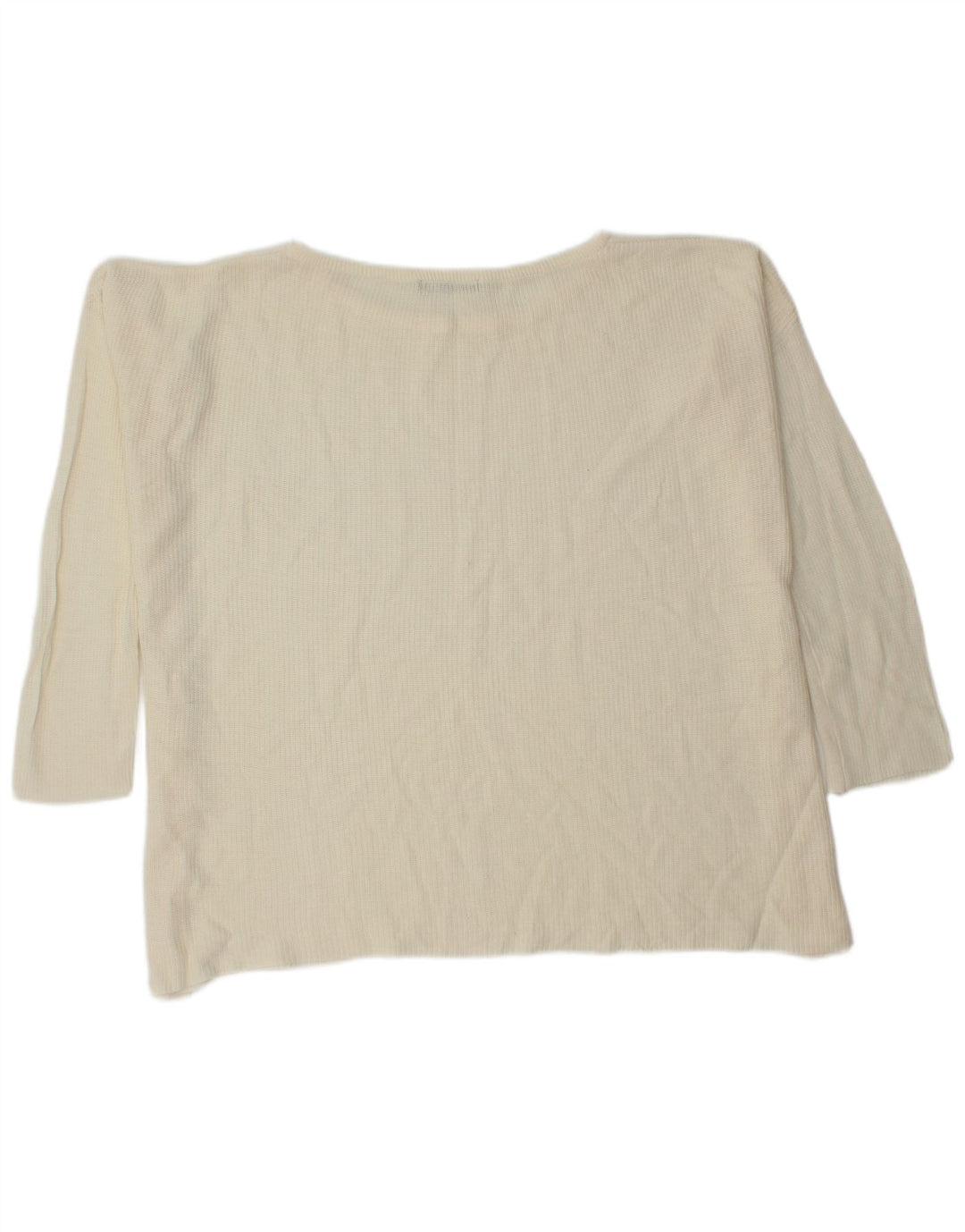 Zara Dame Oversized Boat Neck Jumper Sweater UK 14 Medium Off White