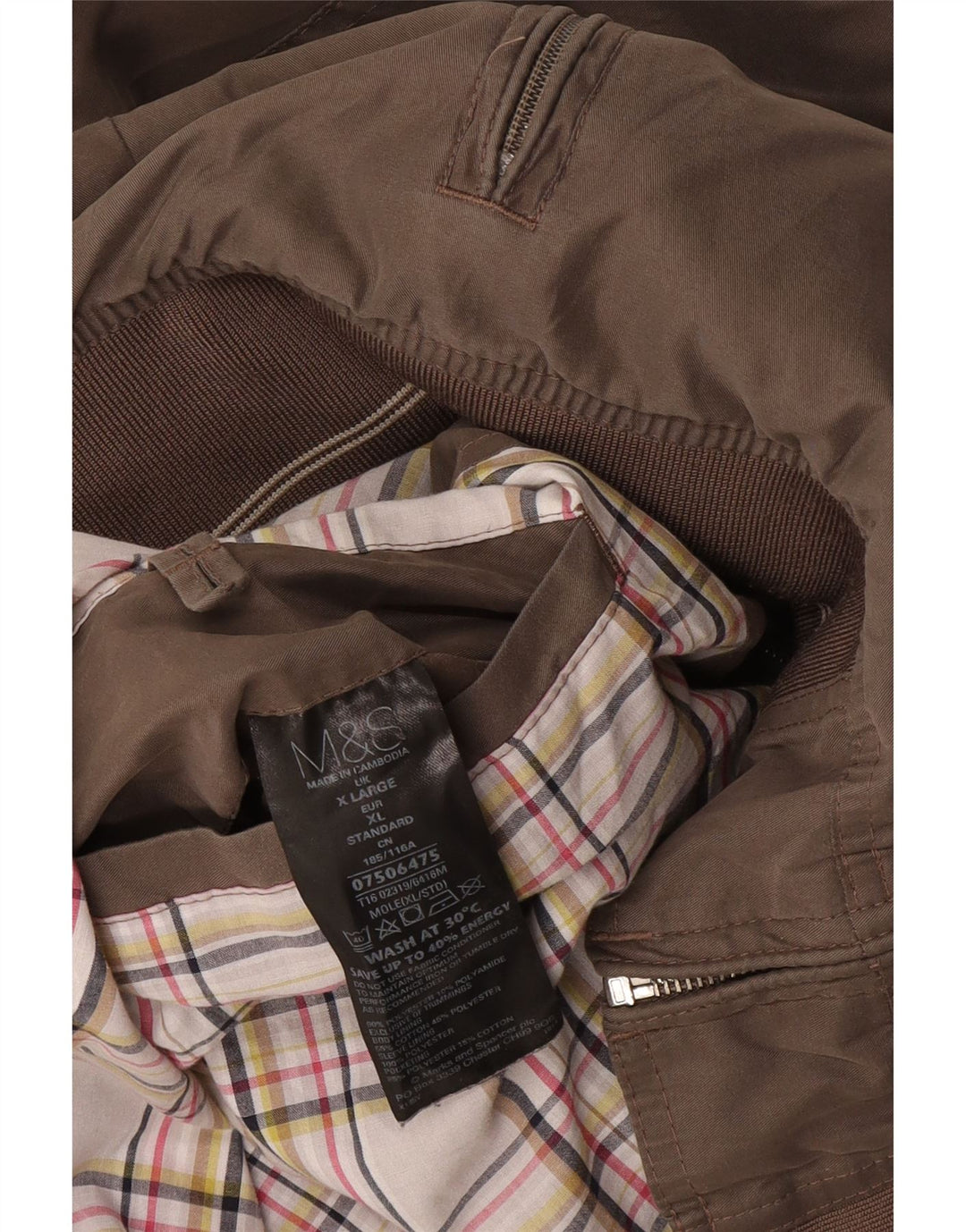 Marks & Spencer Bomberjakke til mænd UK 42 XL Grå polyester