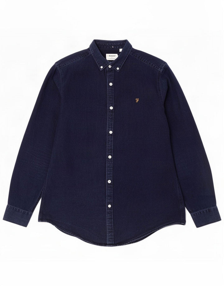 Farah Herre Slim Fit skjorte Medium Navy Blue