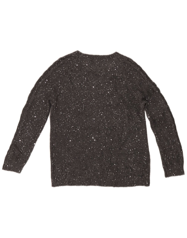Marks & Spencer Dame Boat Neck Jumper Sweater UK 12 Medium Grey