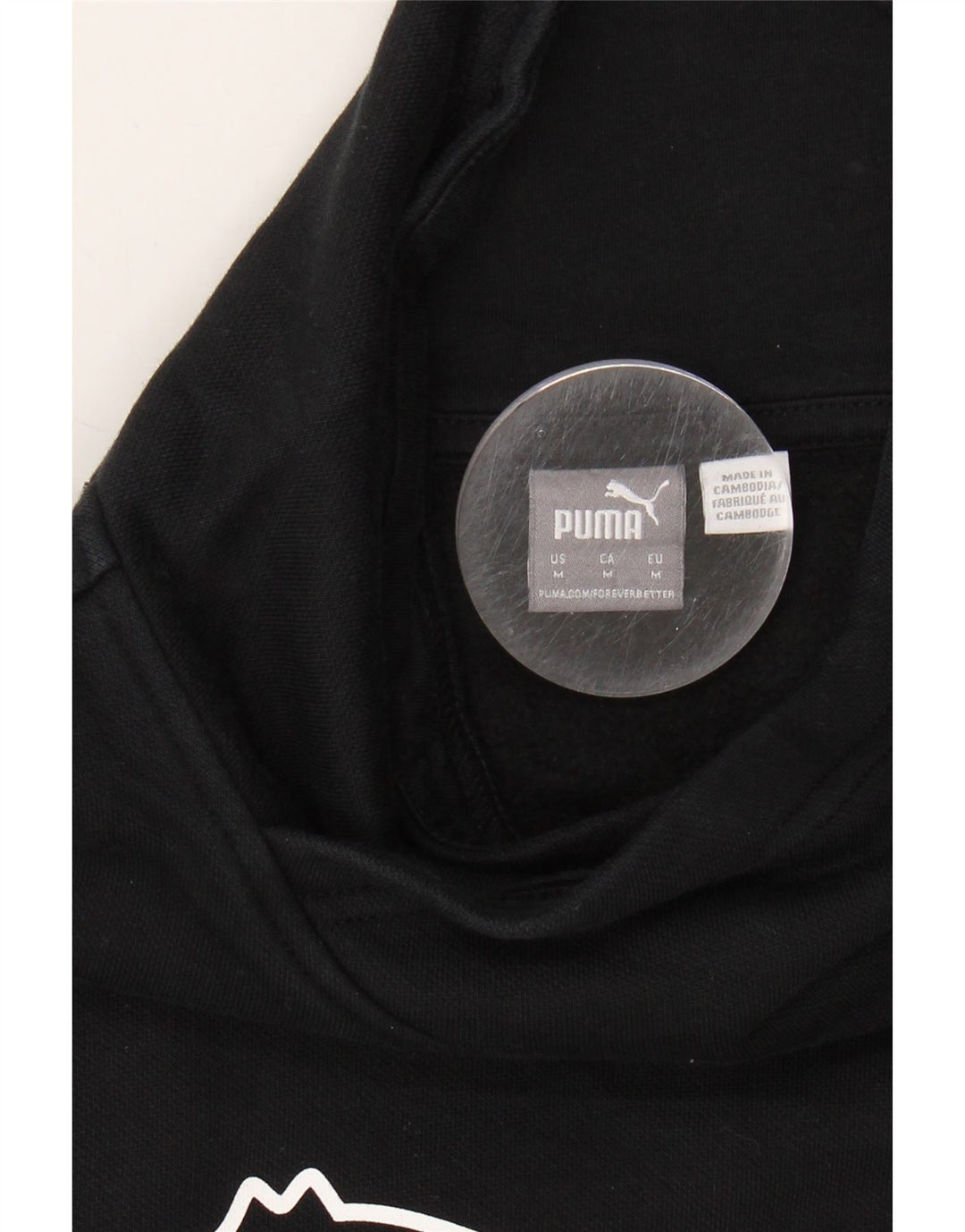 PUMA Womens Graphic Sweatshirt Jumper UK 12 Medium Black Cotton Vintage Puma and Second-Hand Puma from Messina Hembry 