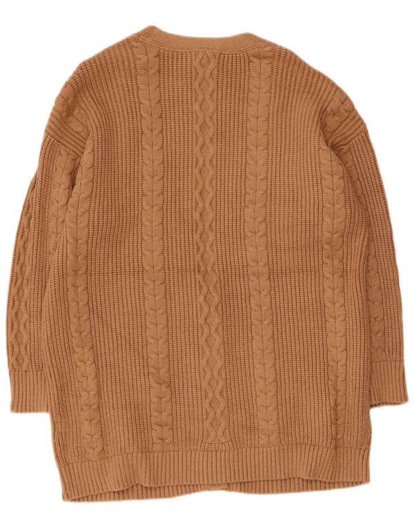 Dkny dame cardigan sweater med 3/4 ærmer UK 18 XL Beige Viscose