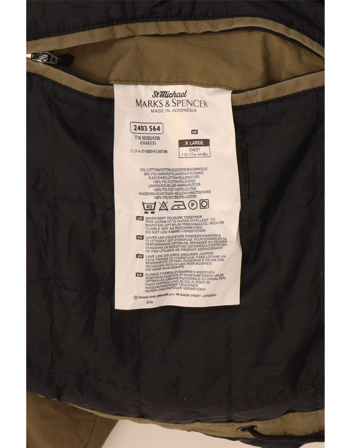 Marks & Spencer Herre Windbreaker Jacket UK 44/46 XL Khaki Bomuld