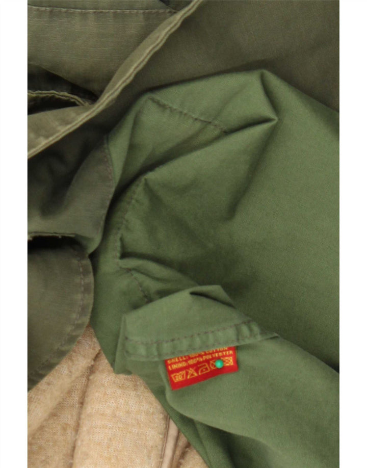 Ganesh Herre Hooded Parka Jacket UK 40 Large Khaki Cotton