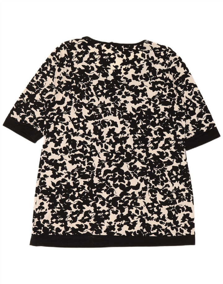 MARKS & SPENCER Damebluse Top UK 16 Large Black Floral Polyester
