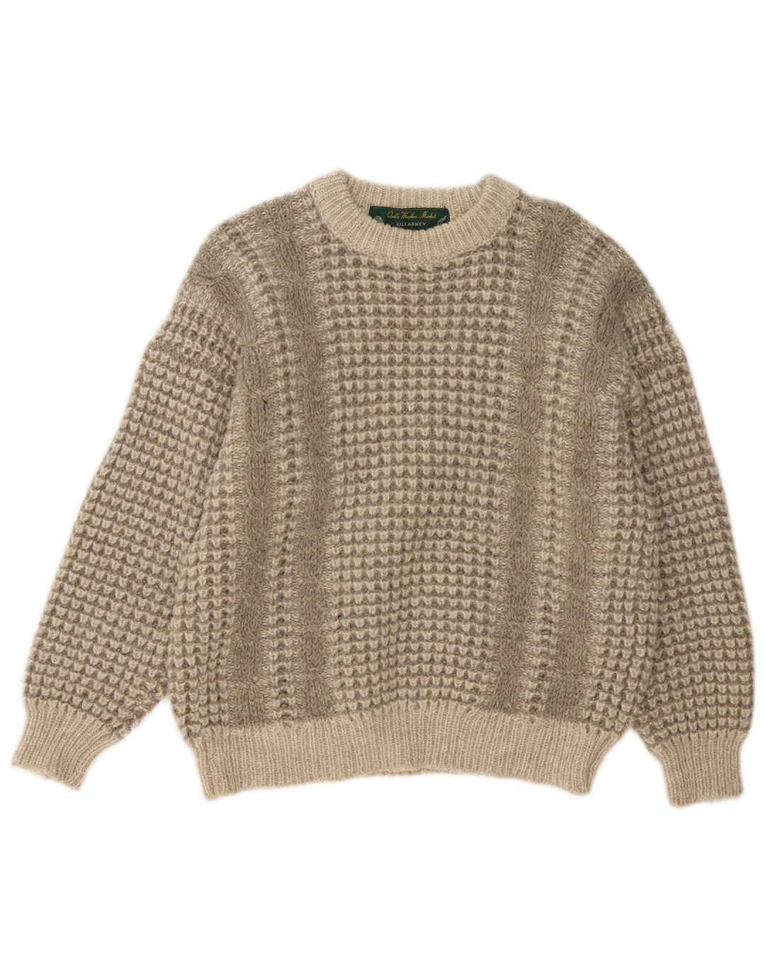 Killarney Herre Boat Neck Jumper Sweater UK 40 Medium Beige Ny Uld