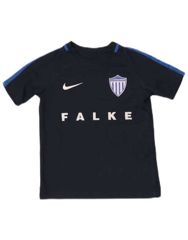 Nike Boys Grafisk T-Shirt Top 7-8 år XS Navy Blue Colourblock