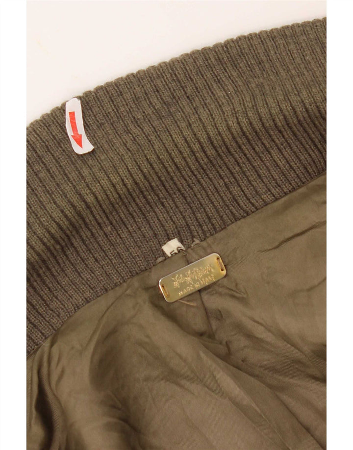 Vintage Herre Bomber Ruskindsjakke UK 38 Medium Beige