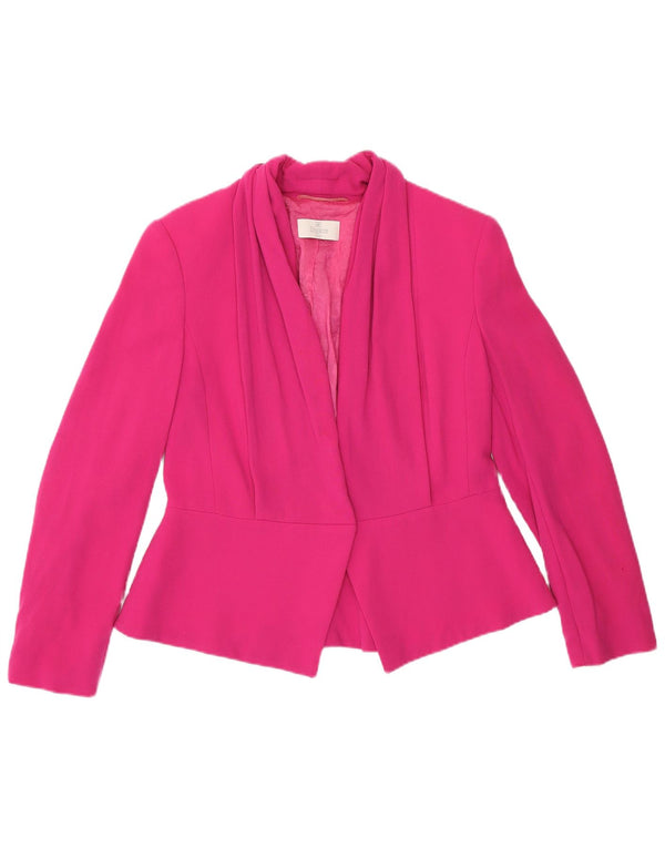 Elegance Womens Blazer Jacket UK 14 Medium Pink Wool