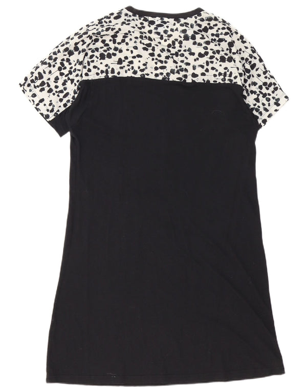 Adidas Dame T-Shirt Dress UK 8 Small Black Animal Print