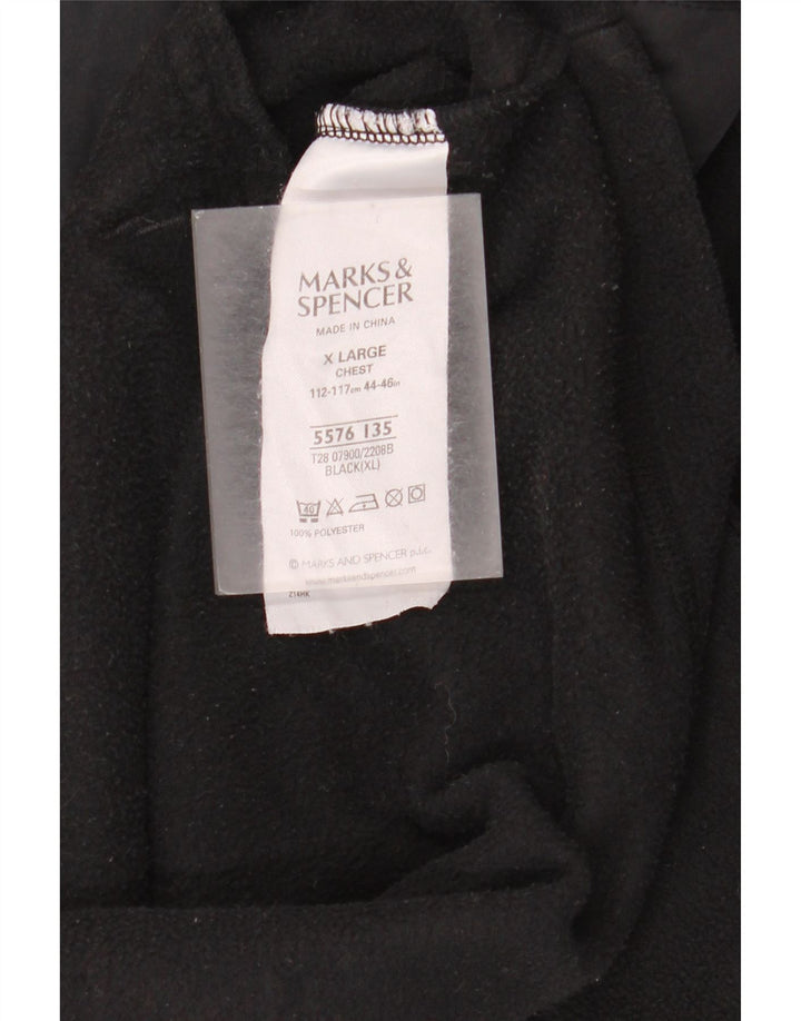 Marks & Spencer Fleecejakke til mænd UK 42 XL Sort Colourblock Polyester