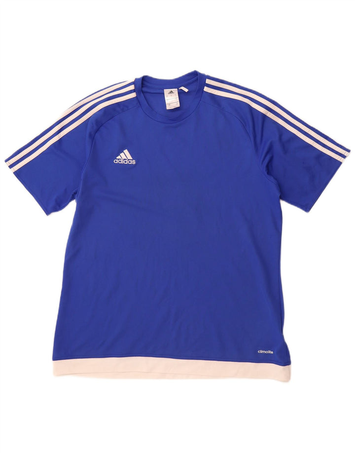 ADIDAS Herre Climalite T-Shirt Top Stor Blå Polyester