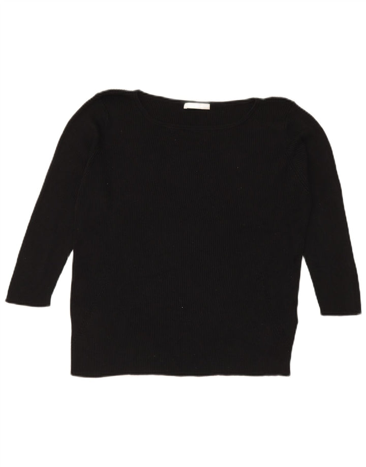 Marks & Spencer Dame Top 3/4 ærme UK 18 XL Sort Silke