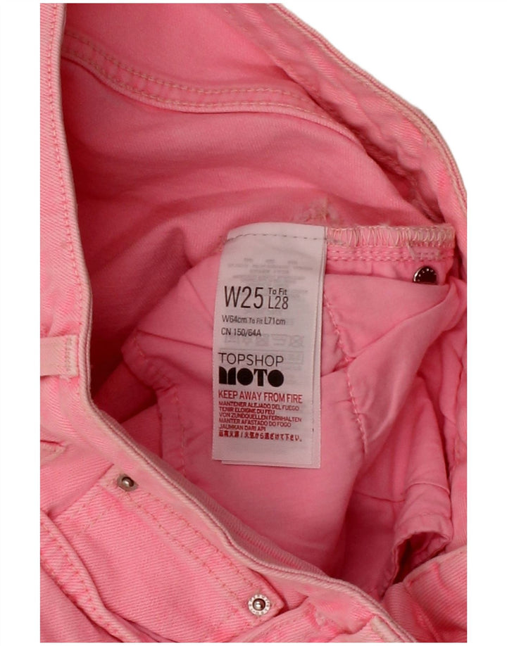 TOPSHOP Womens Cropped Jeans W25 L23 Pink Cotton