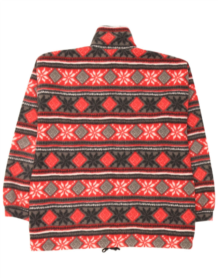 Vintage fleecejakke til mænd UK 40 Large Red Fair Isle