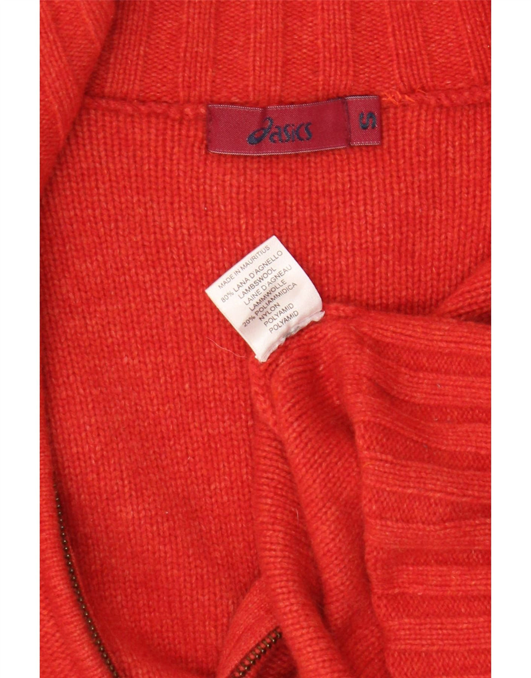 Asics Dame Cardigan Sweater UK 10 Small Red Colourblock Lammeuld