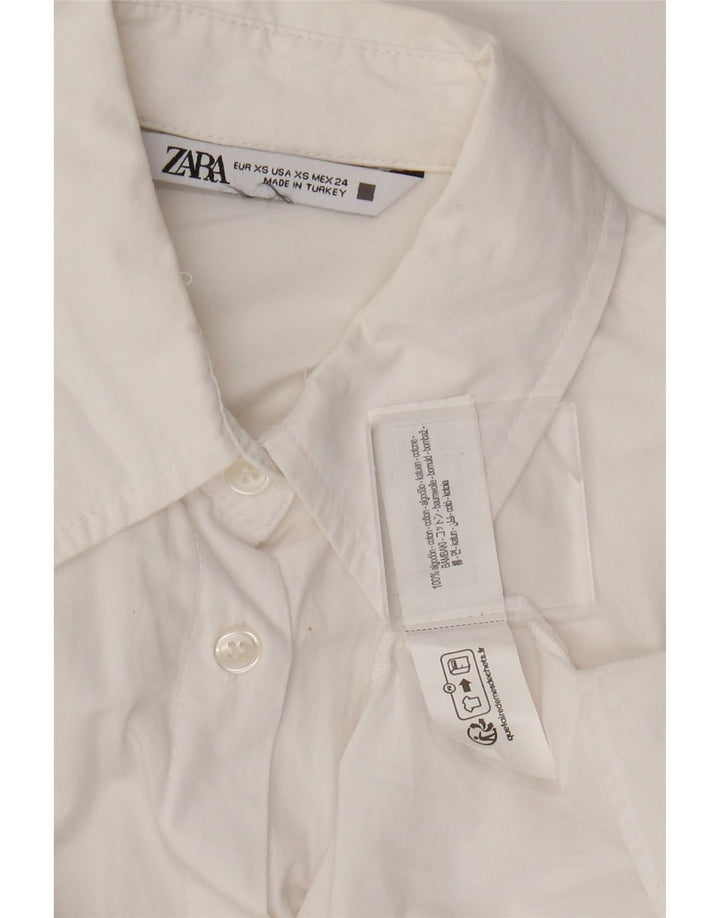 Zara oversize skjorte til kvinder UK 6 XS hvid bomuld