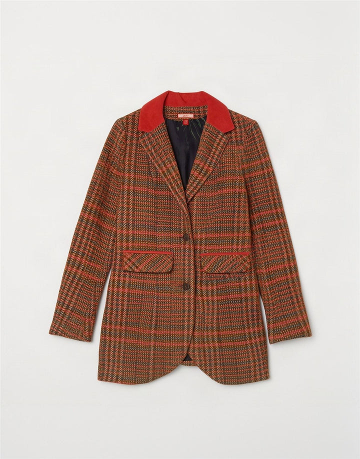 Joe Browns Dameoverfrakke UK 10 Small Brown Plaid Polyester