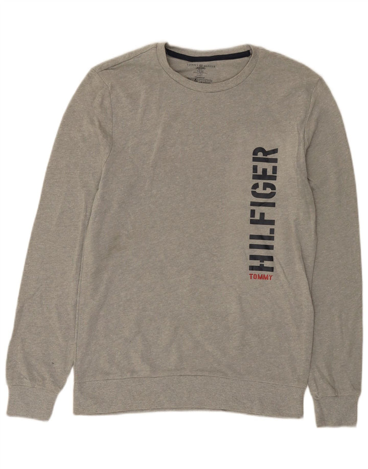 TOMMY HILFIGER Grafisk sweatshirt til mænd, lille grå bomuld