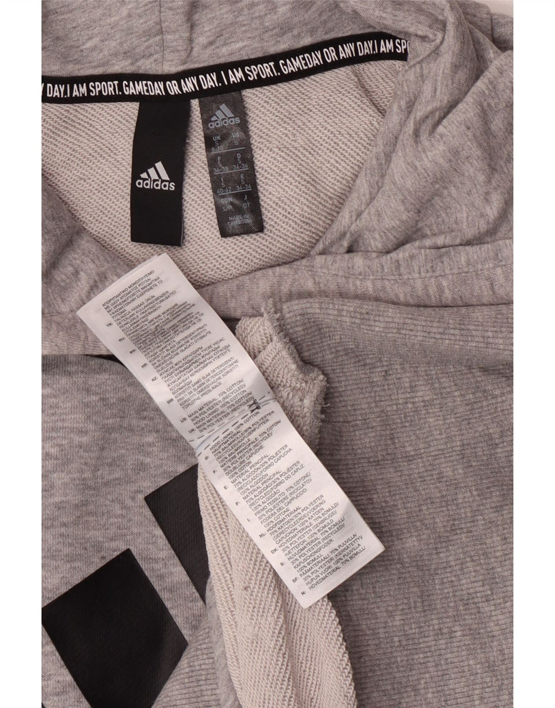 Adidas Graphic Sweatshirt Jumper UK 8/10 Small Grey Flecked
